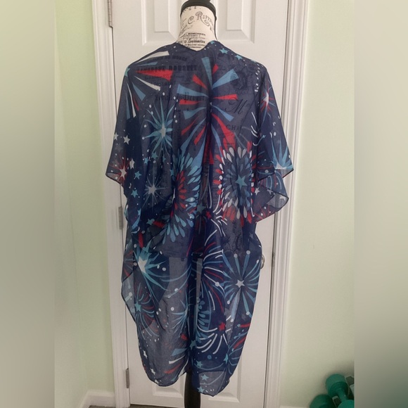 Fashion City - Firework Print Summer Kimono Cover-Up: ONE SIZE / US - Picture 8 of 10